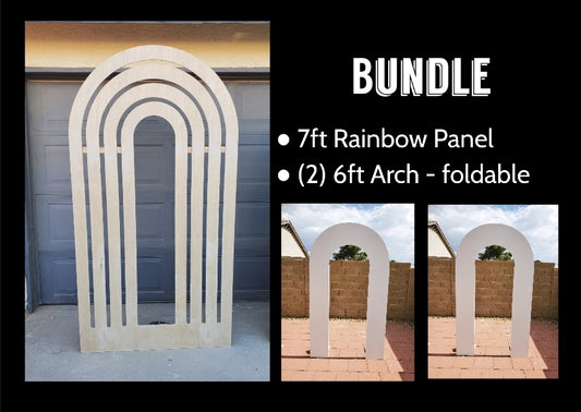 BUNDLE: Rainbow Arch panel + 2 round arches